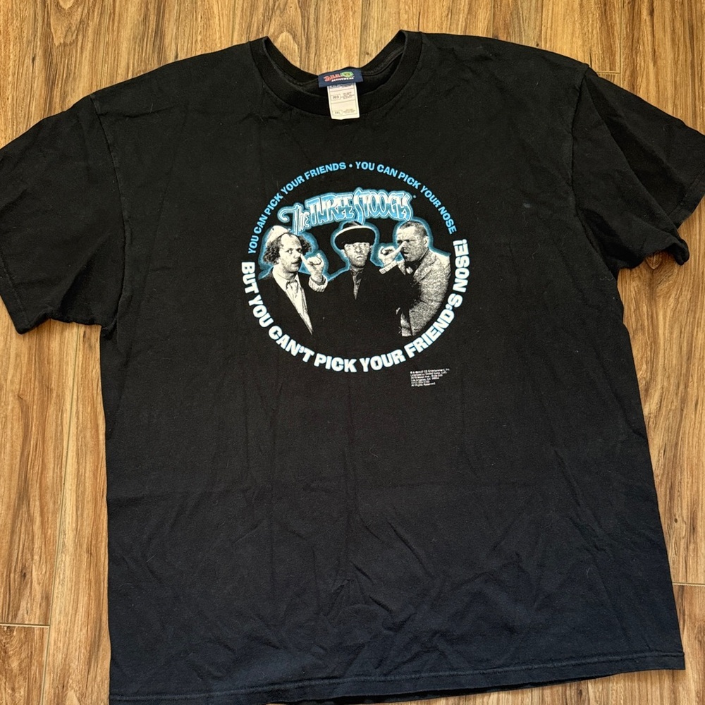 Active USA Black Tee with Blue and White Design